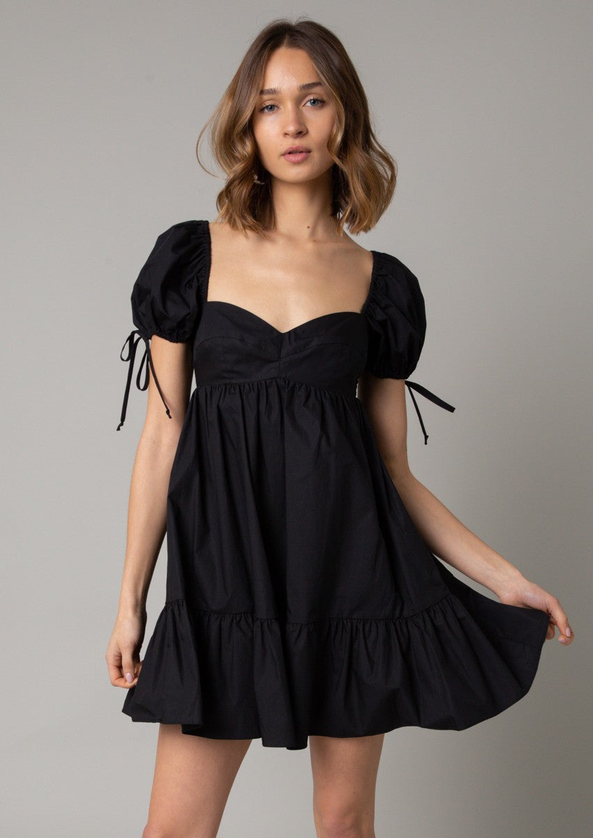 Black Baby Doll Tie Dress | Collective Request 