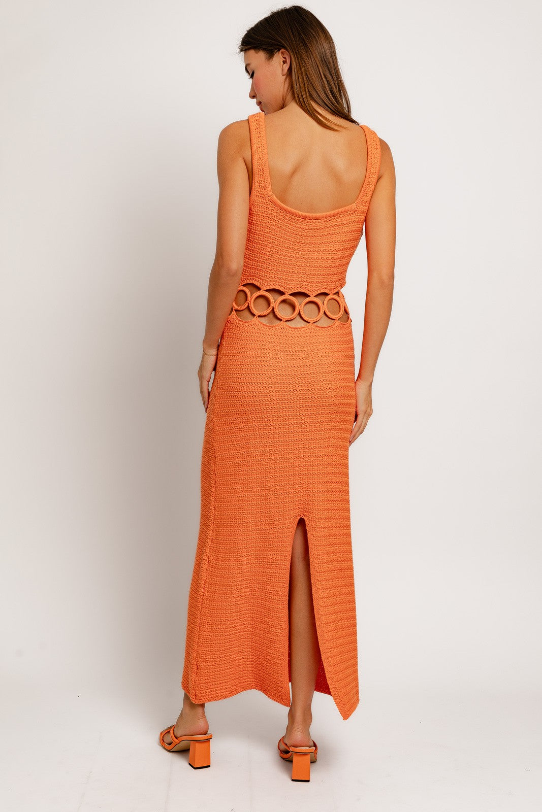 Orange Crochet Midi Dress | Collective Request 