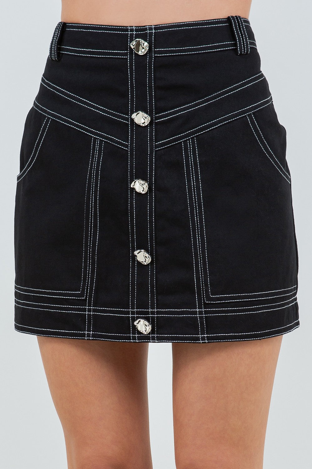 Button Detail Skirt | Collective Request 