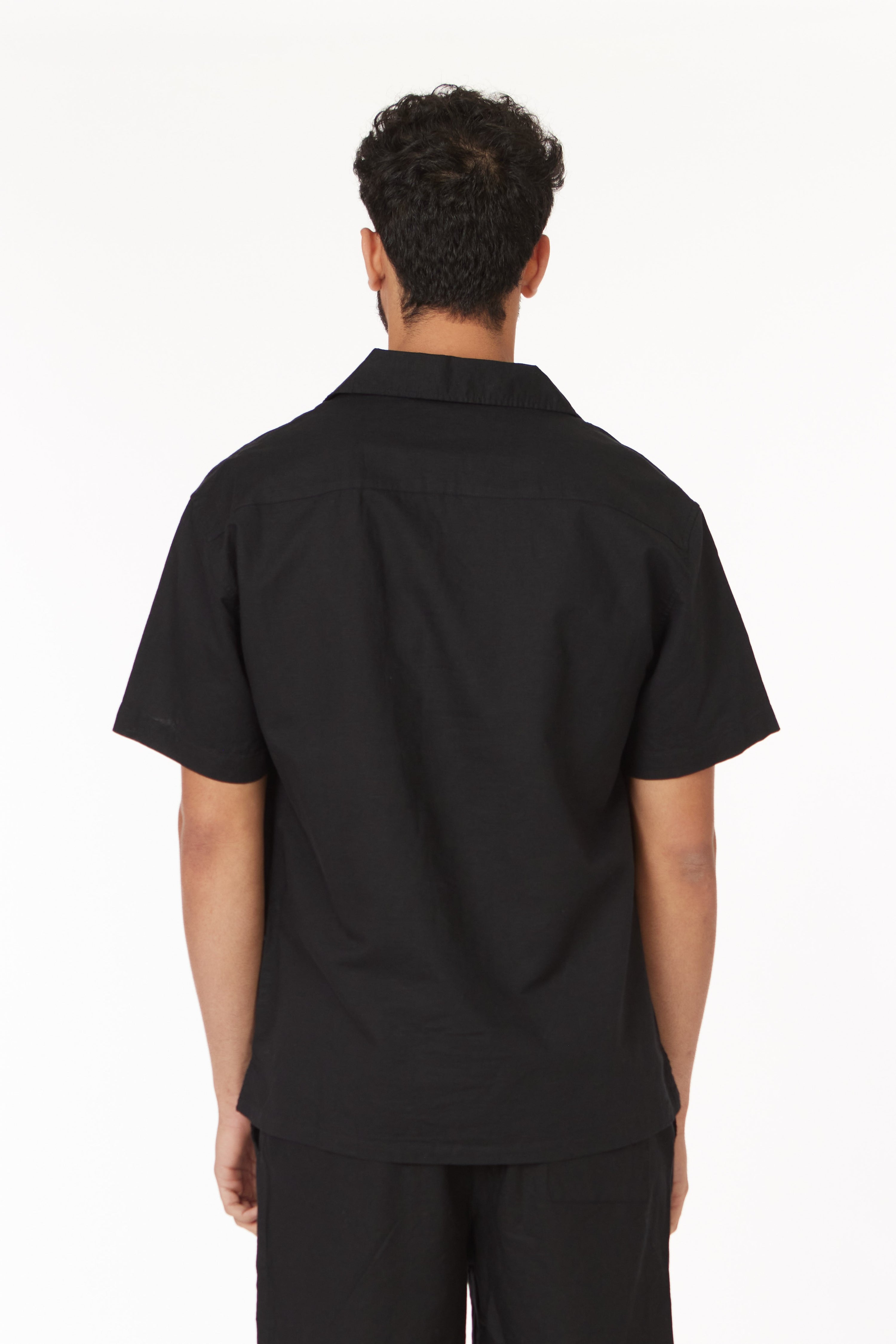 Black Linen Blend Shirt