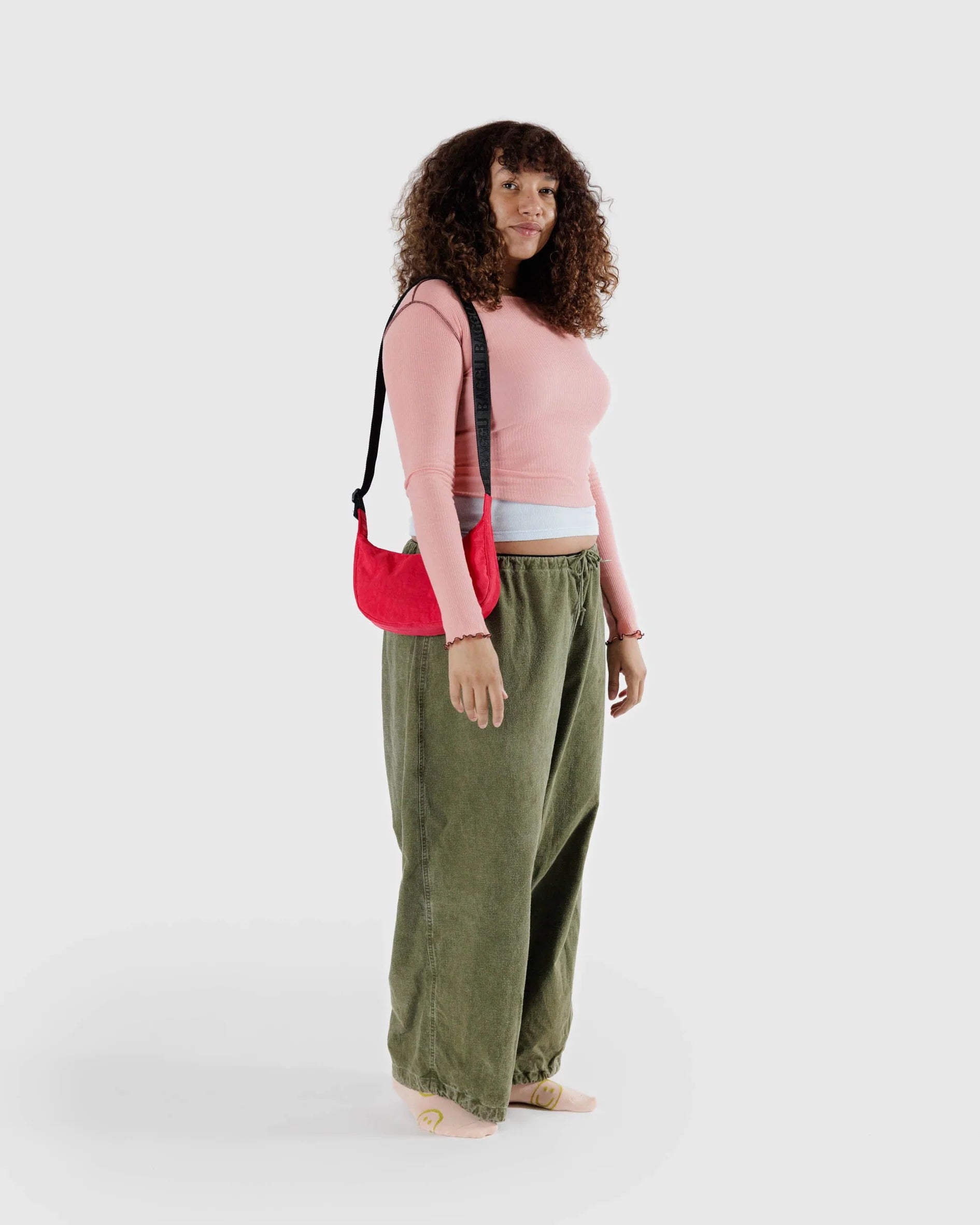 Baggu Small Nylon Crescent Bag -Candy Apple| Collective Request 
