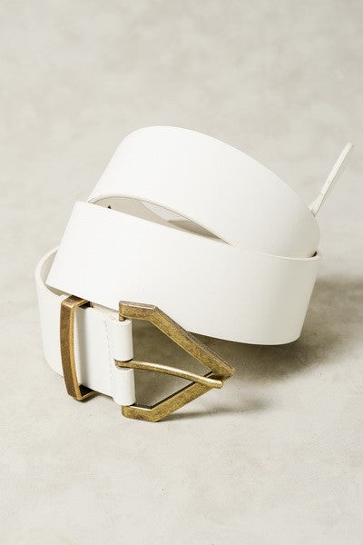 White Diamond Pointed Buckle Belts