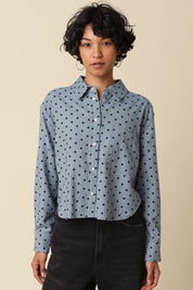 Bonnie Polka Dot Cropped Shirt