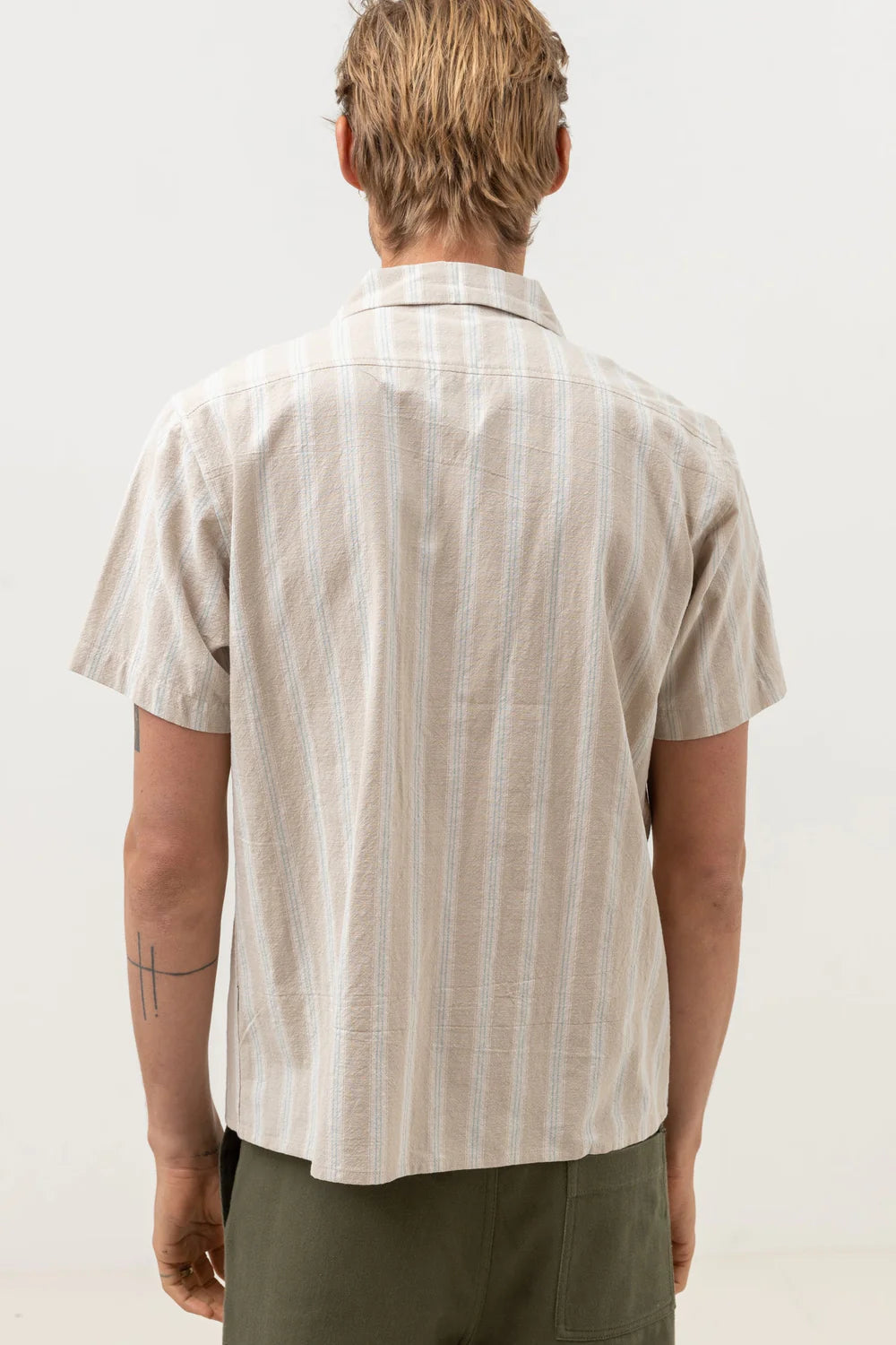 Rhythm Vacation Stripe SS Shirt Sand | Collective Request 