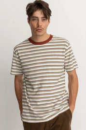 Everyday Stripe Ss T Shirt Natural | Men Collective