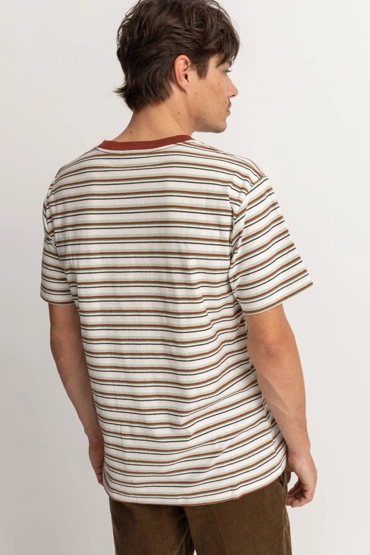 Everyday Stripe Ss T Shirt Natural | Men Collective