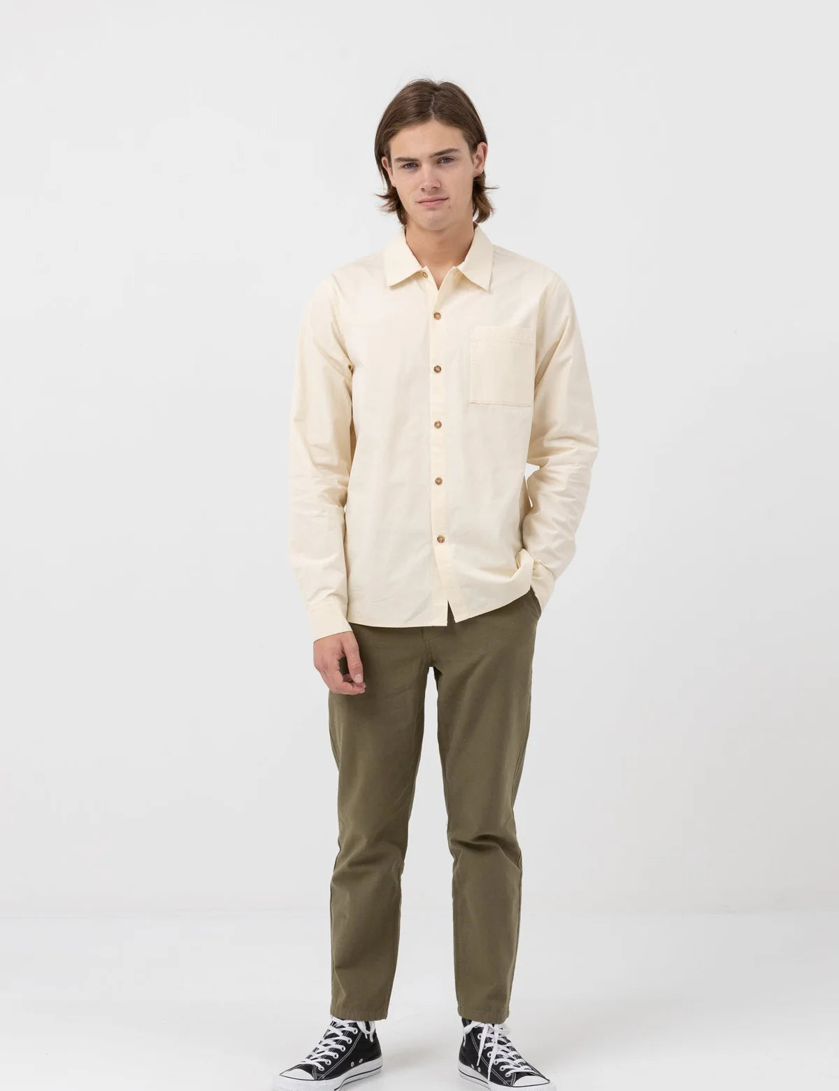 Rhythm Essential Ls Shirt Natural | Collective Request 