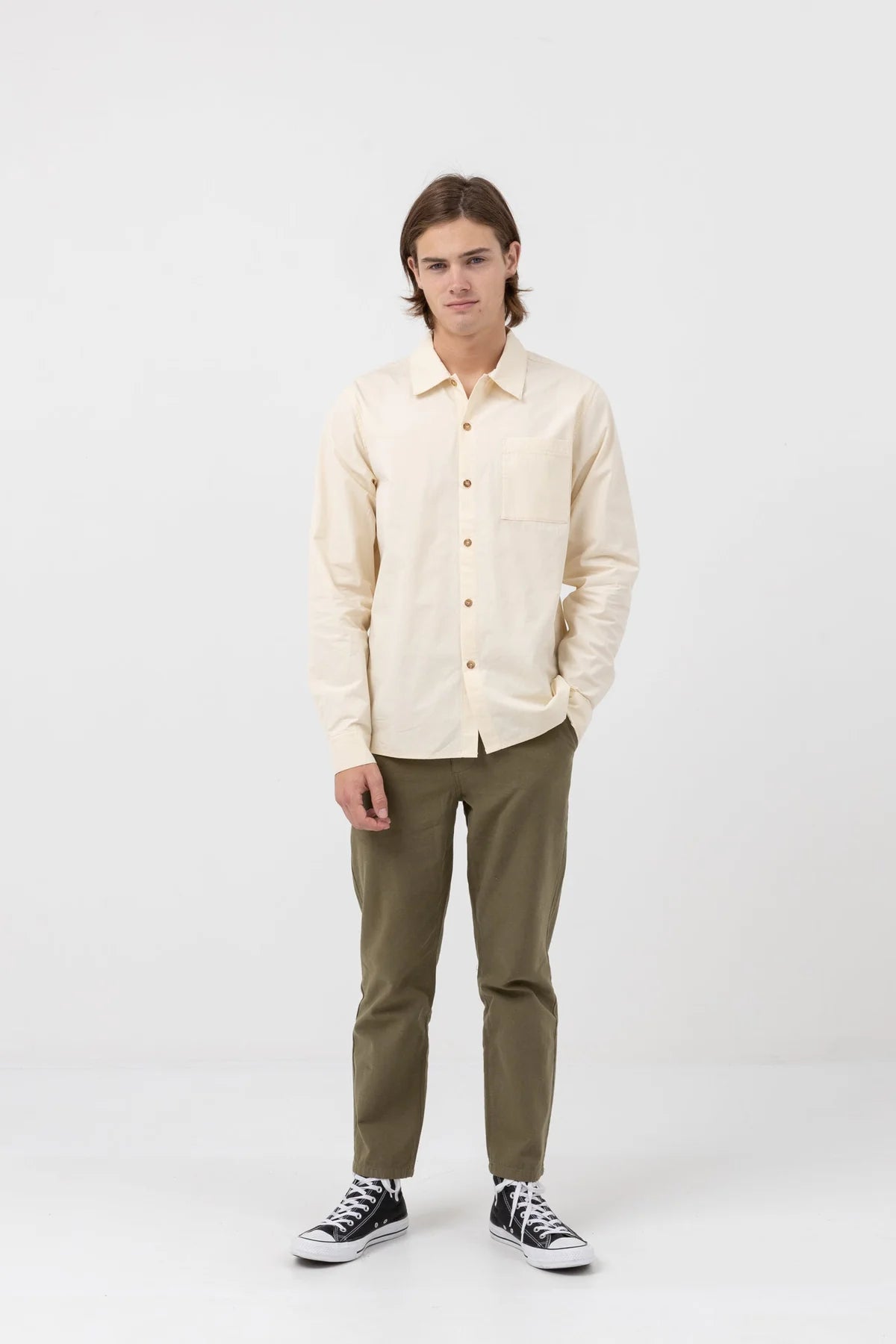 Rhythm Essential Ls Shirt Natural | Collective Request 