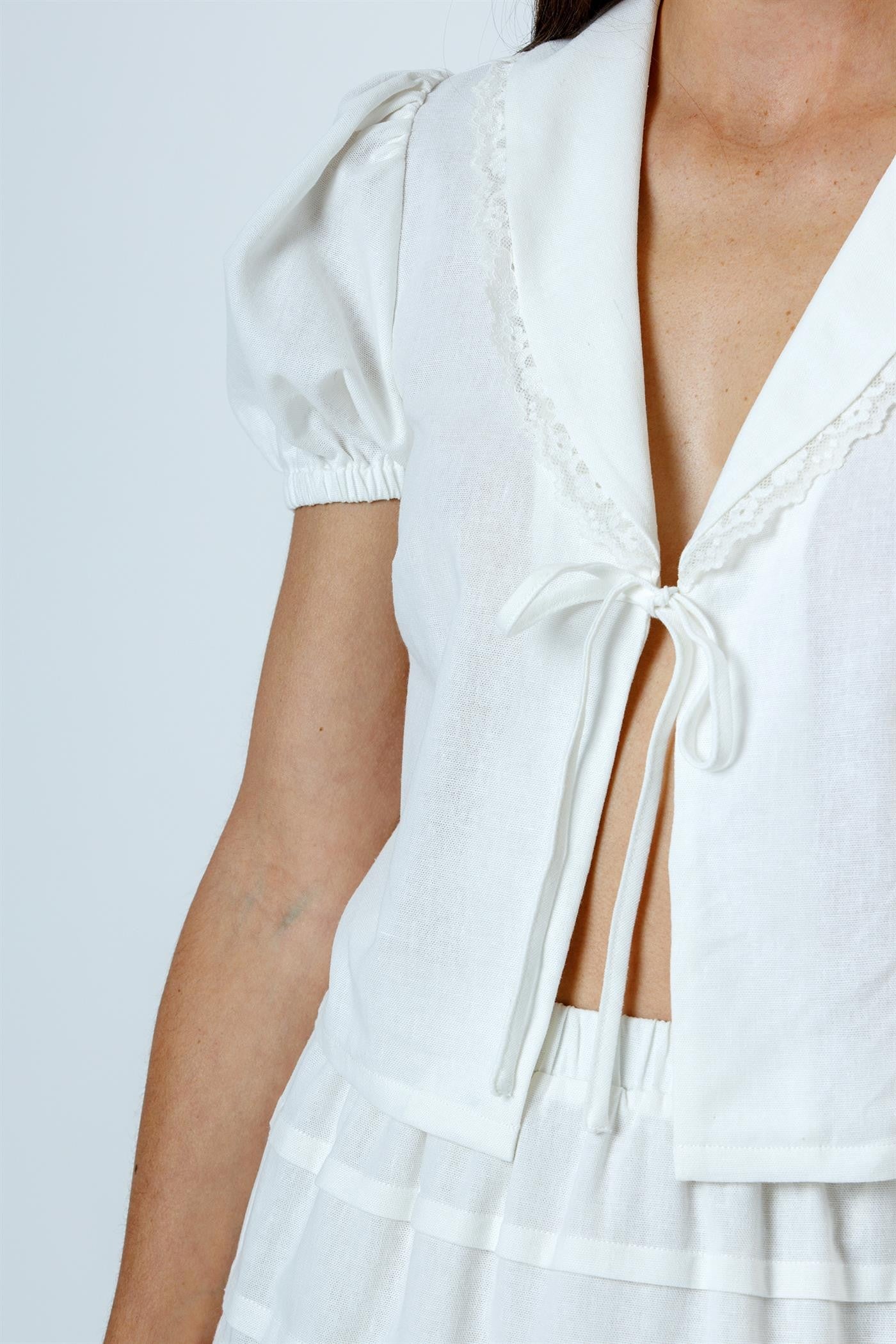 Ivory Short Sleeve Blouse