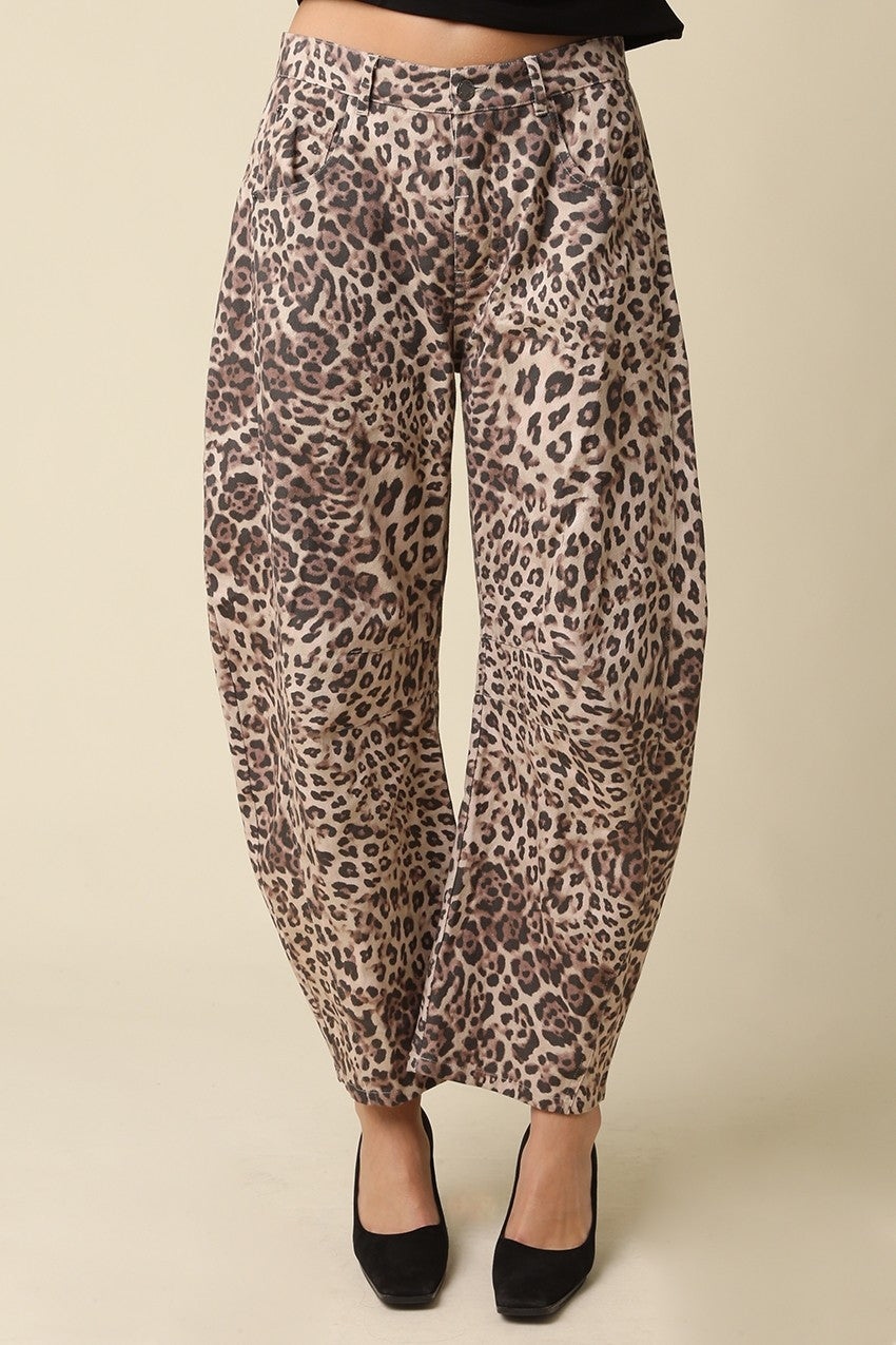 Elsie Leopard Barrel Pants