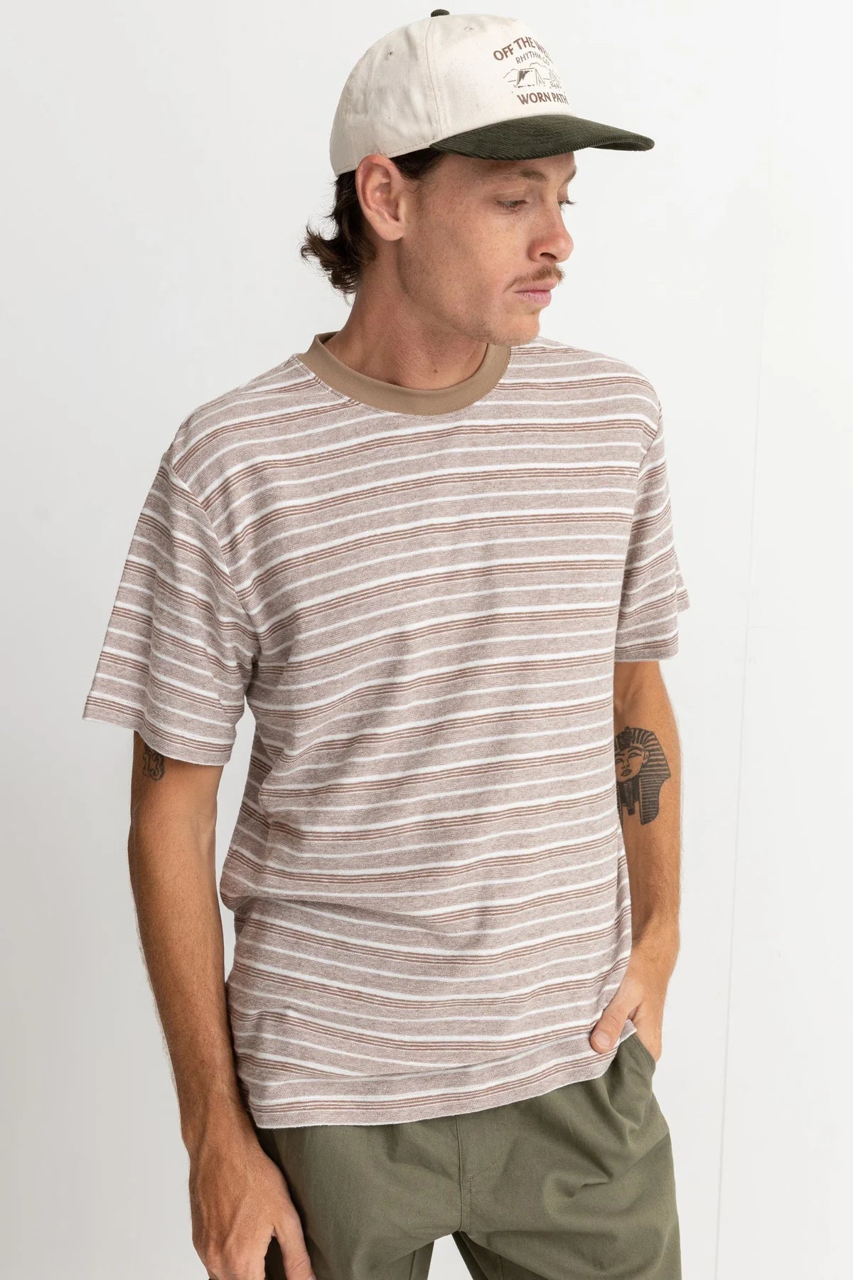 Vintage Stripe Ss T-Shirt Chocolate | Men Collective