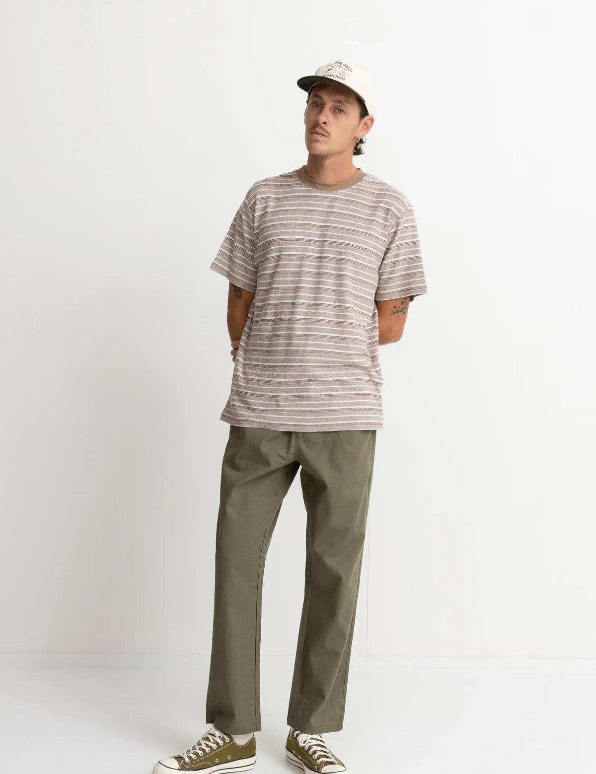 Vintage Stripe Ss T-Shirt Chocolate | Men Collective