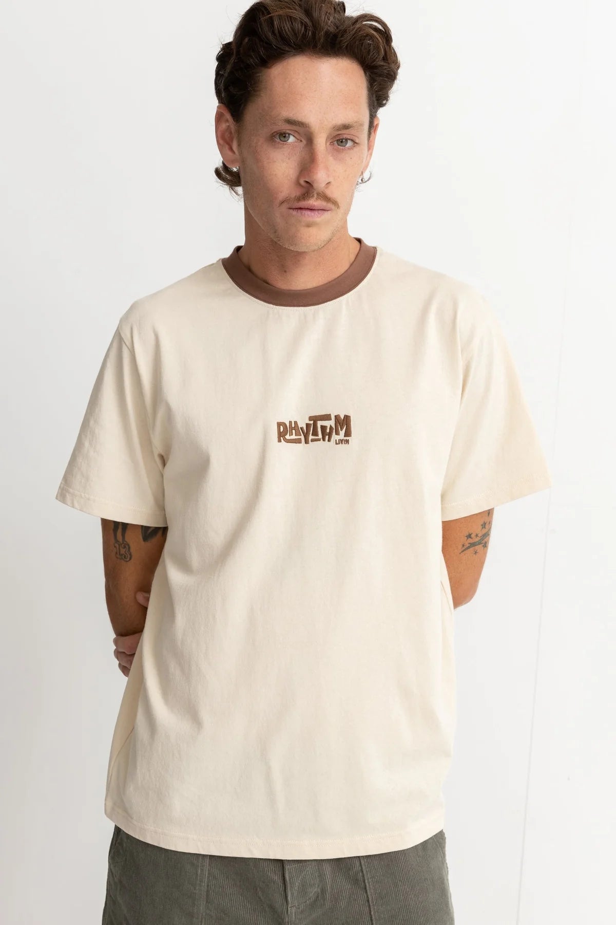 Embroidered Ss T-Shirt Cream