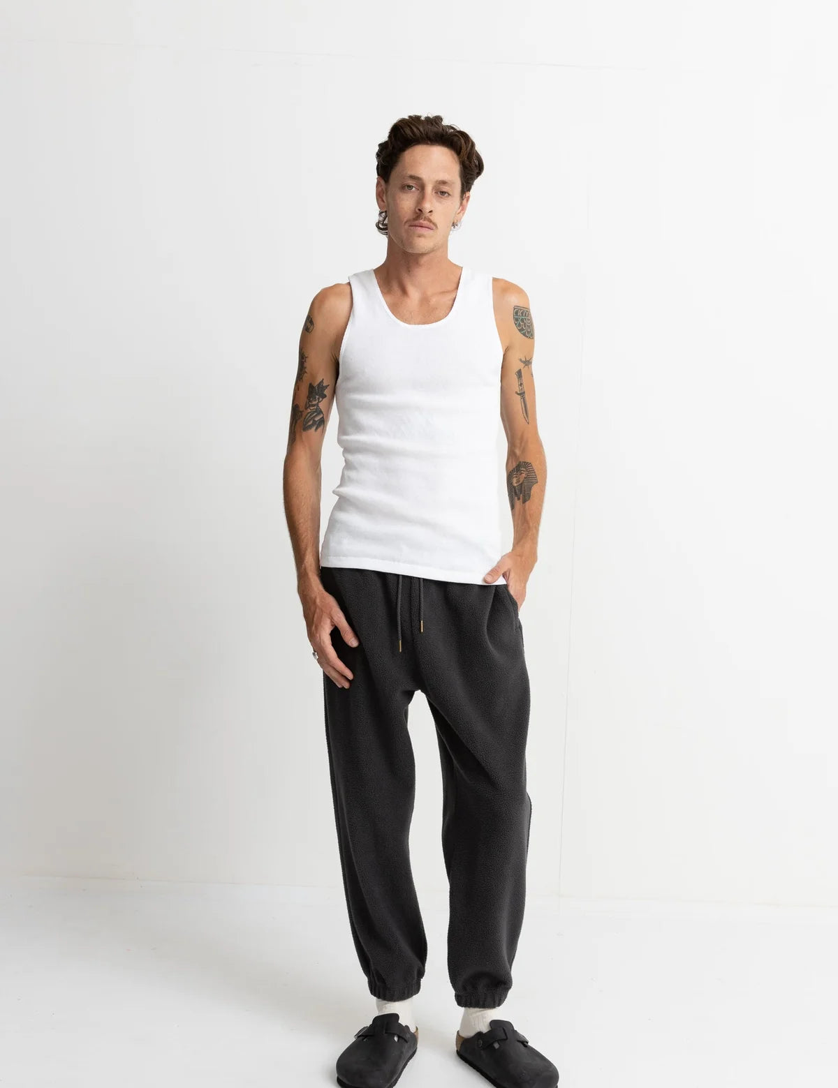 Reverse Fleece Pant Vintage Black | Men Collective