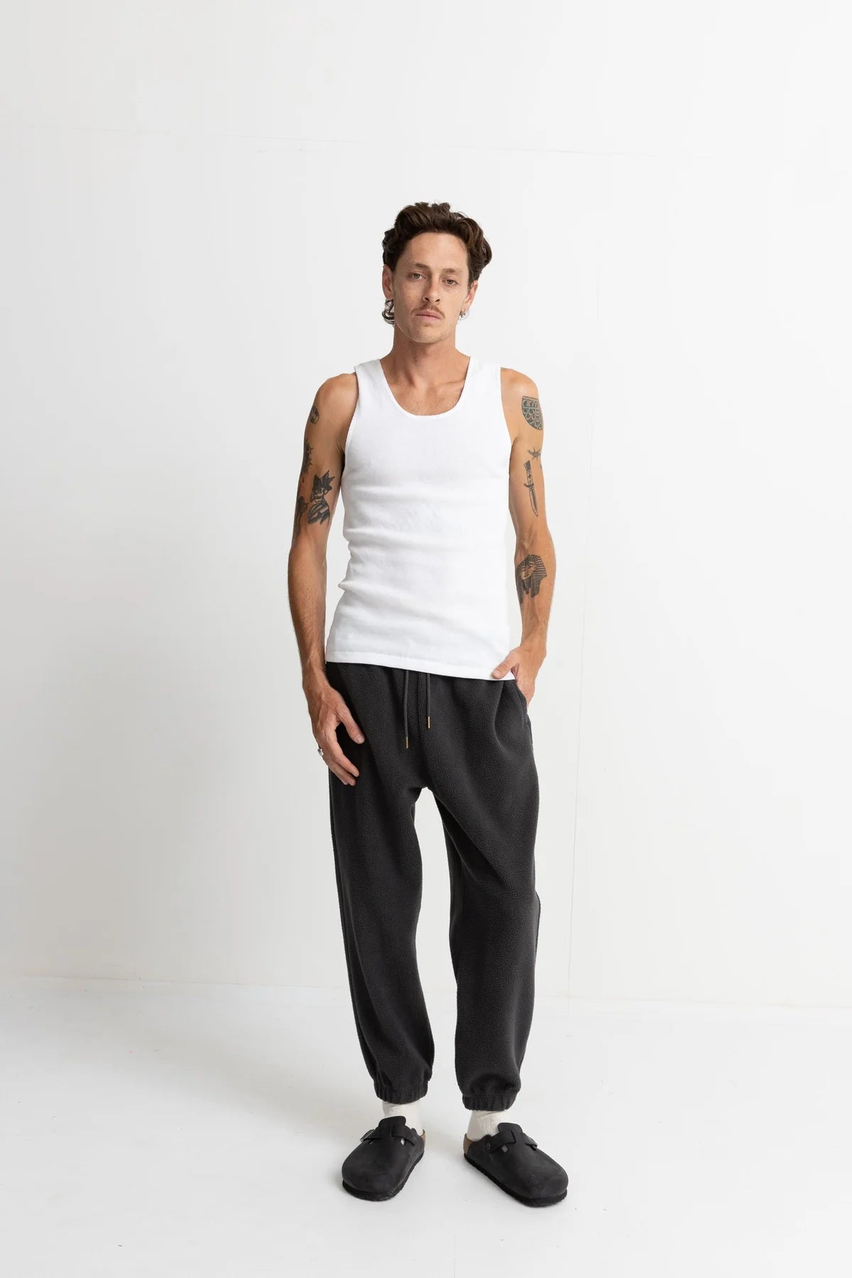 Reverse Fleece Pant Vintage Black | Men Collective