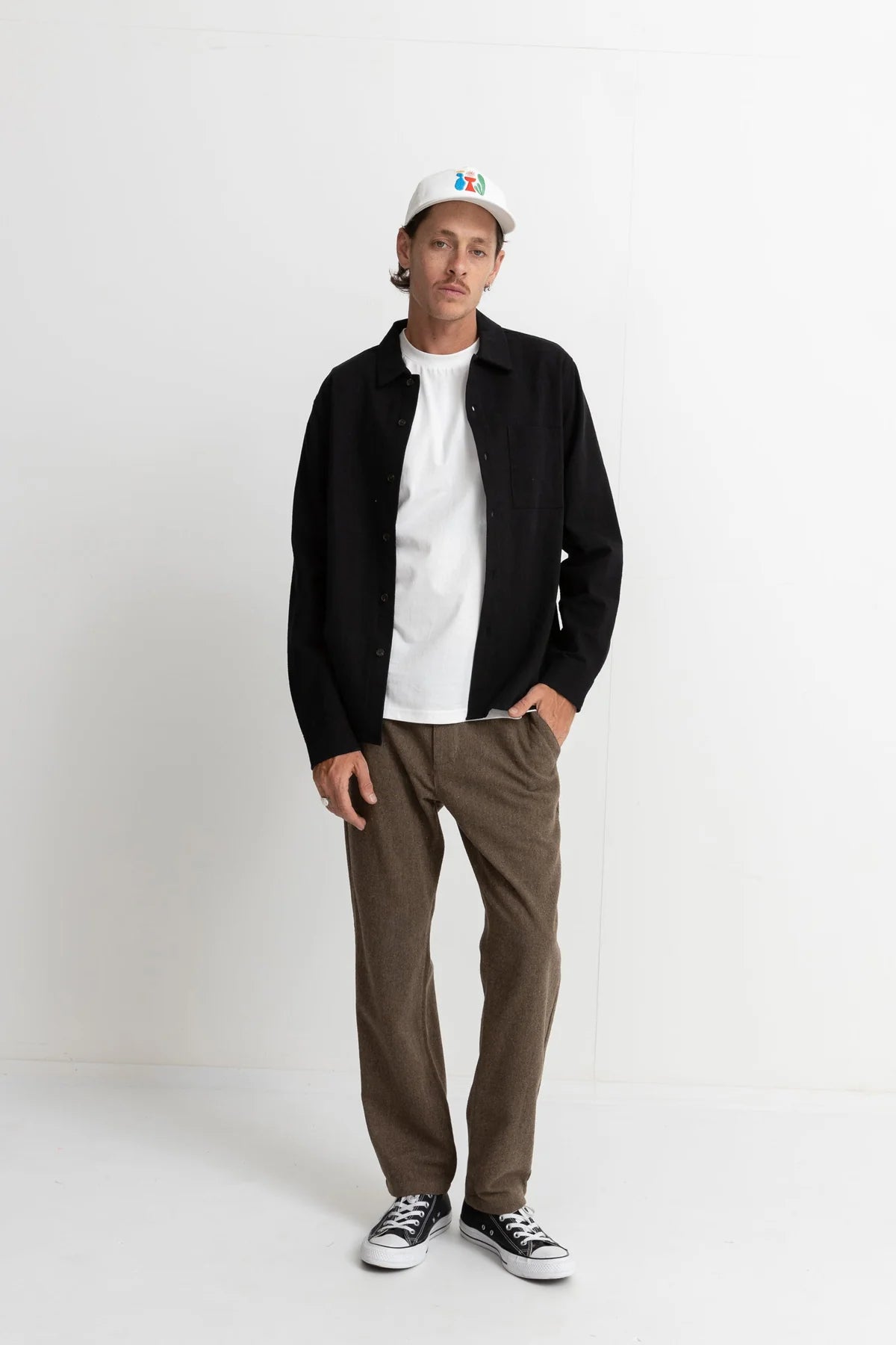 Textured Linen Ls Shirt Black | Men Collective