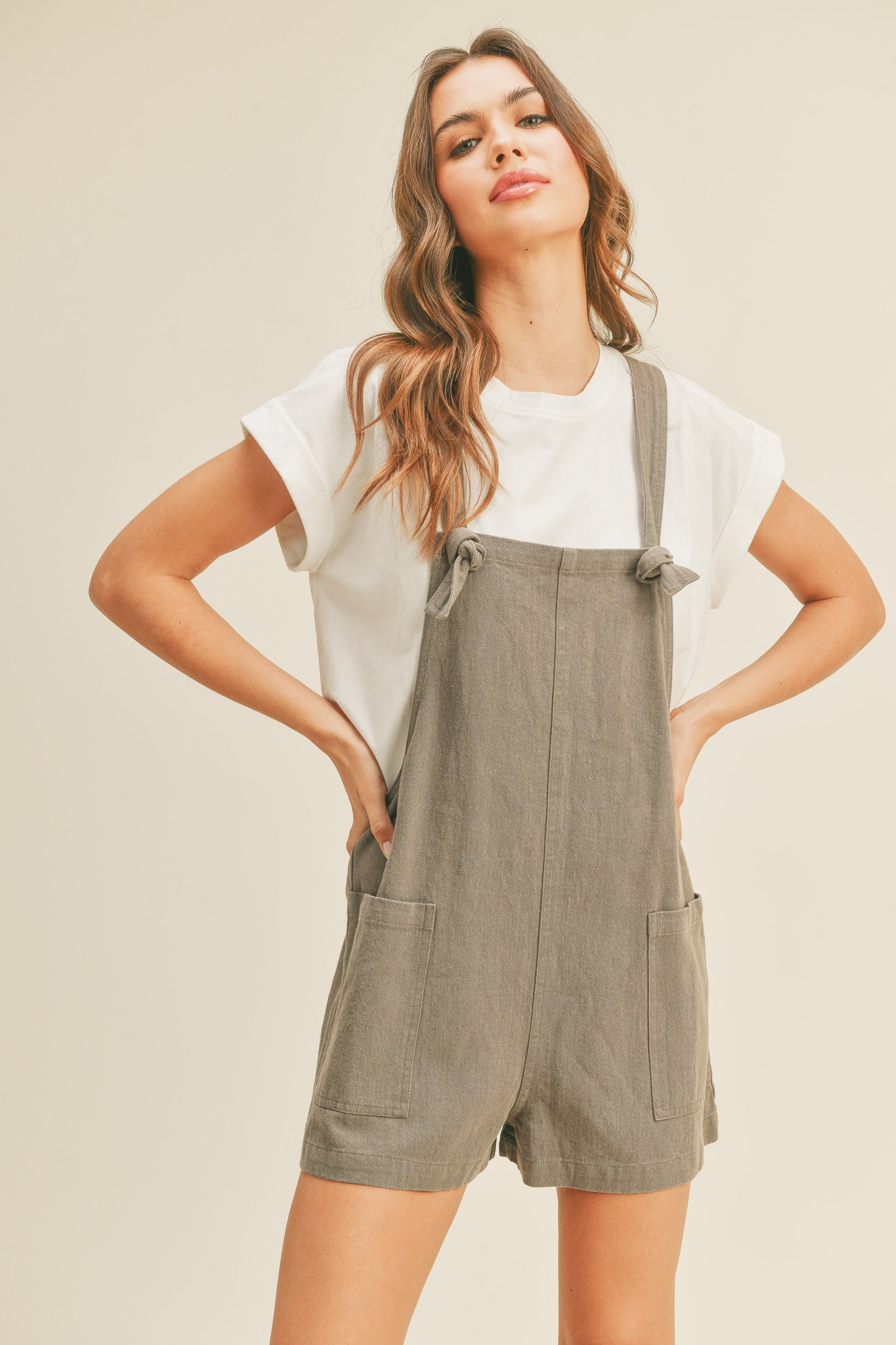 Charcoal Cotton Linen Short Overall | Collective Request 