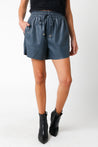 Midnight Blue Lenni Pu Shorts | Collective Request 