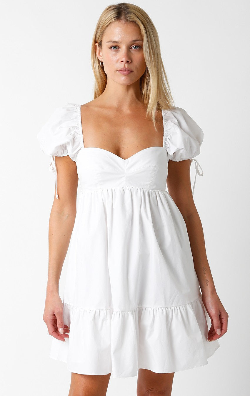 White Baby Doll Tie Dress | Collective Request 