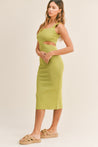 Lime Sleeveless Bodycon Knit Cut Out Dress | Collective Request 