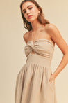 Knotted Front Halter Neck Dress | Collective Request 