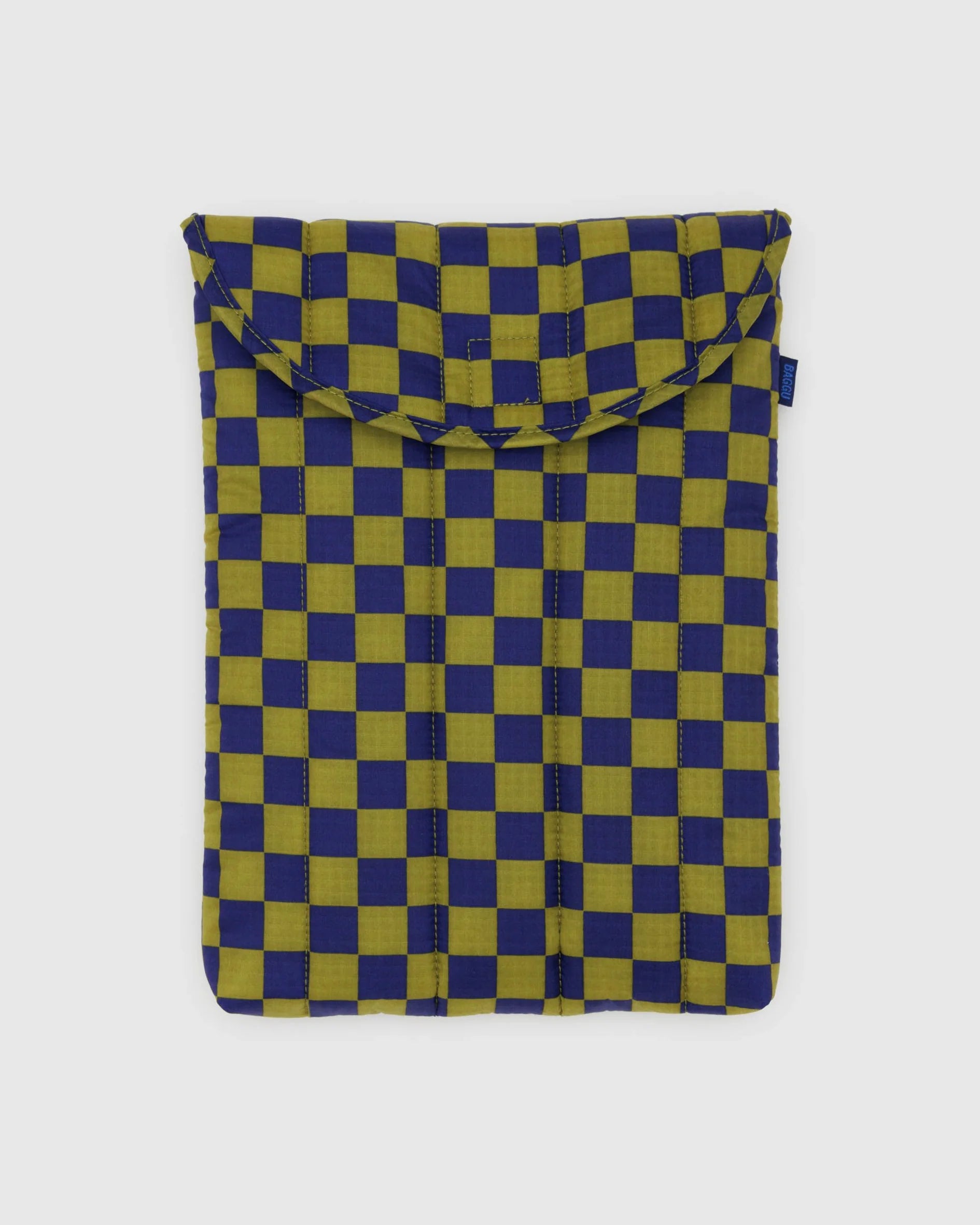 Puffy Laptop Sleeve 13"/14"- Pear Navy Check