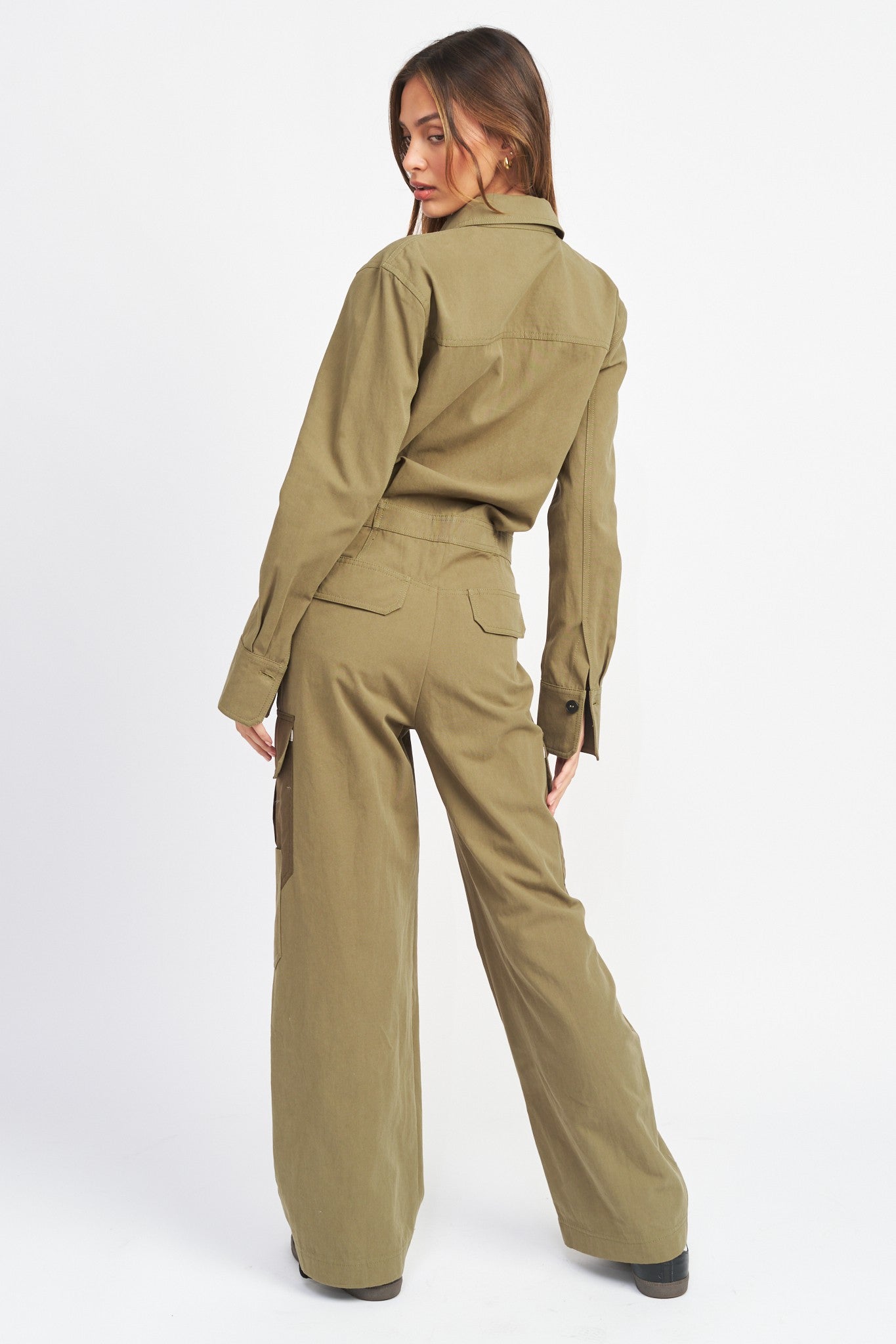 Utility Cargo Cotton Jumpsuit