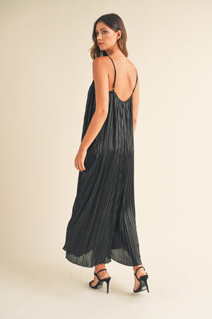 Black Sleeveless Pleated Jumpsuit | Collective Request 