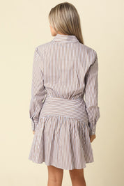 Ayra Striped Drop Waist Shirt Dress