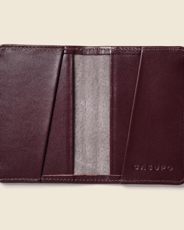 RFID Compact Bifold Wallet Burgundy