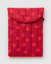 BAGGU Red Polka Dot Puffy Laptop Sleeve 16"