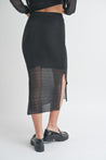 Black Metallic Knitted Skirt | Collective Request 