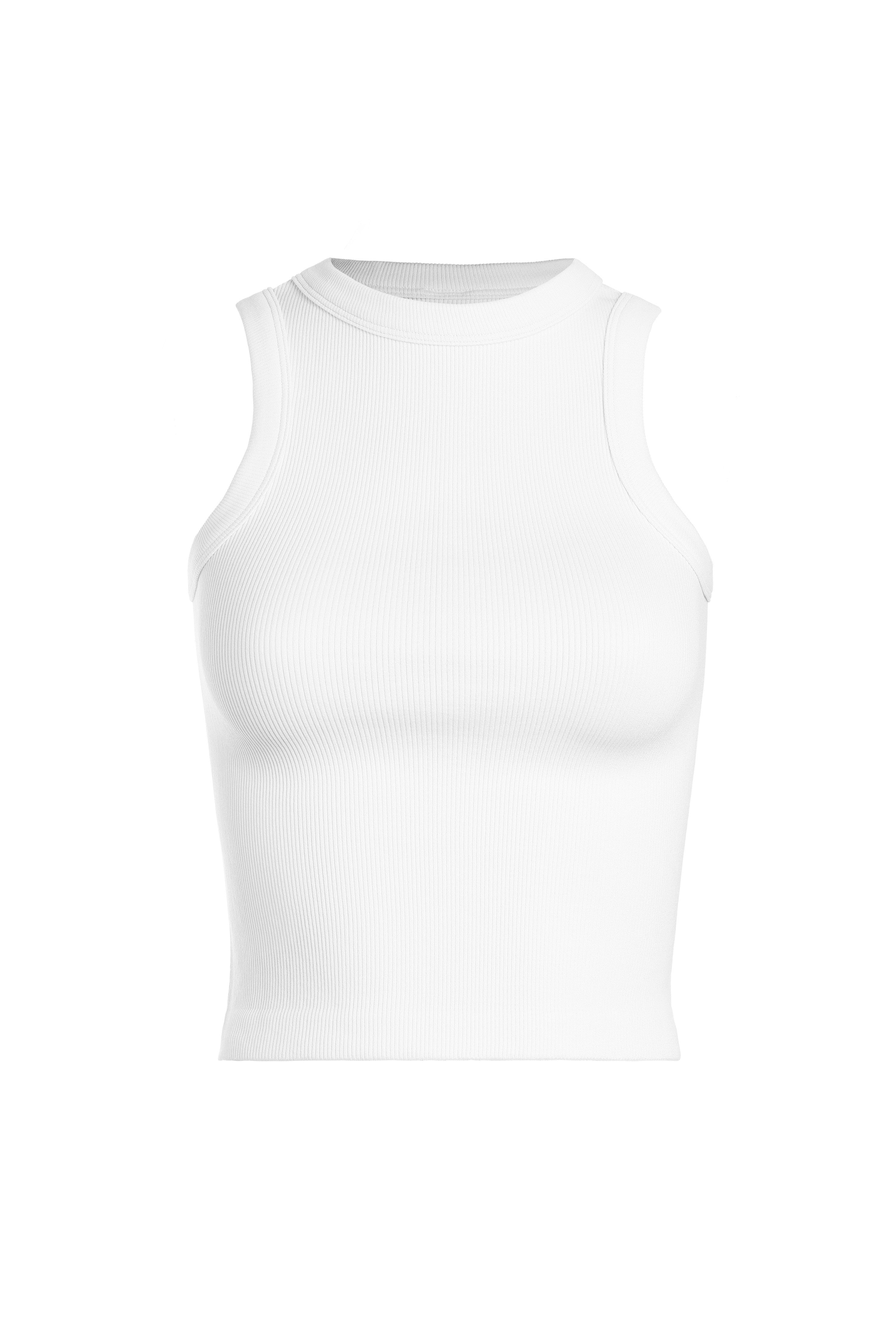 White Ribbed Basic Tank | Collective Request 