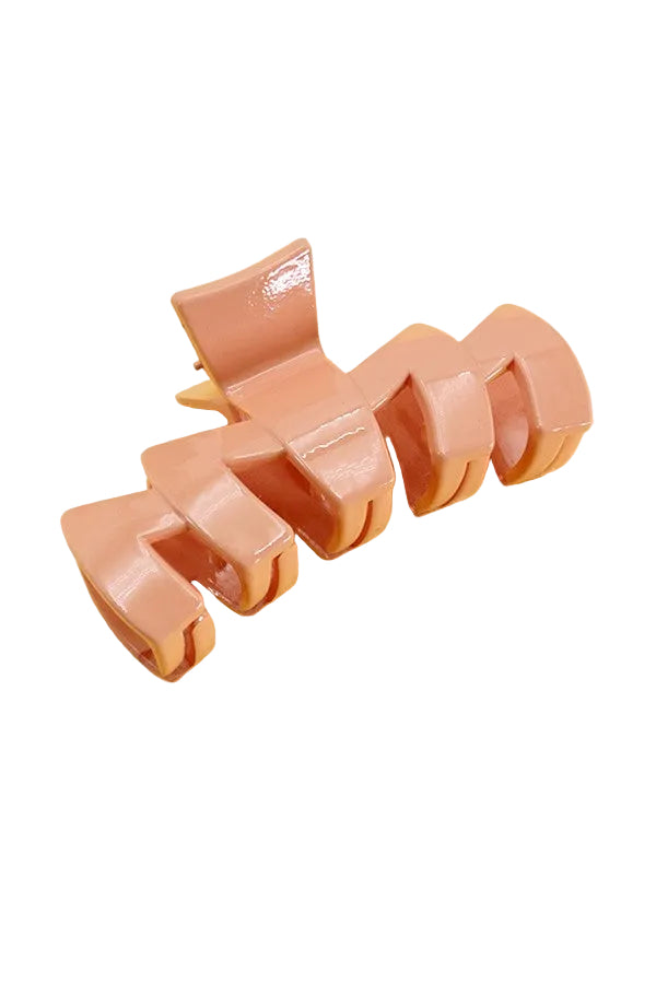 Peach Premium Zigzag Hair Claw Clips