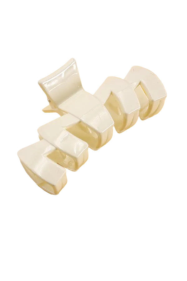 Off White  Premium Zigzag Hair Claw Clips