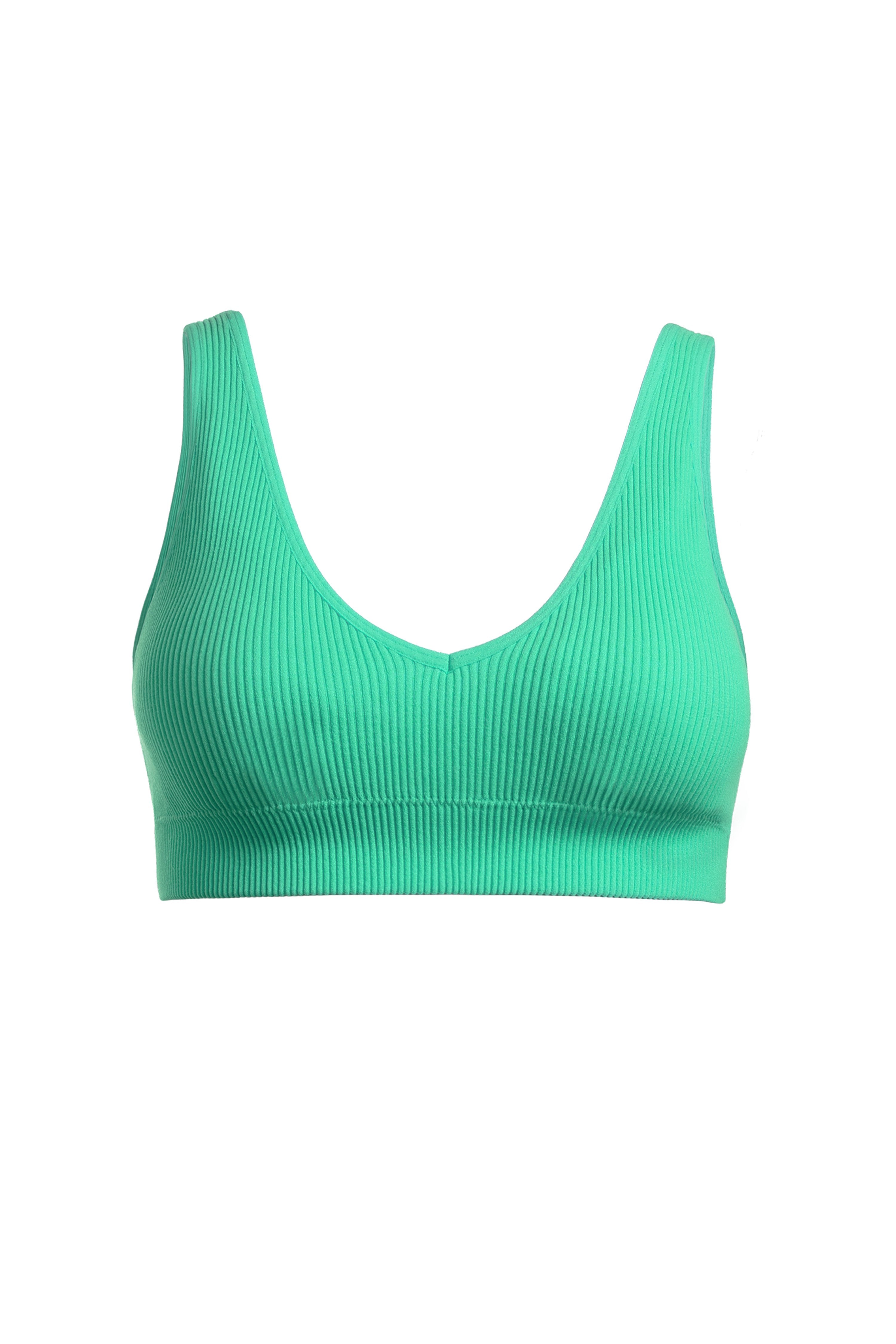 Kelly Green Padded Rib Bralette | Collective Request 