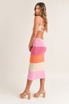 Pink Color Block Knit Midi Dress | Collective Request 
