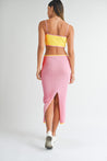 Pink Color Block Cutout Midi Dress | Collective Request 