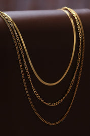 18k Non-tarnish Stainless Steel Chain Necklace Set