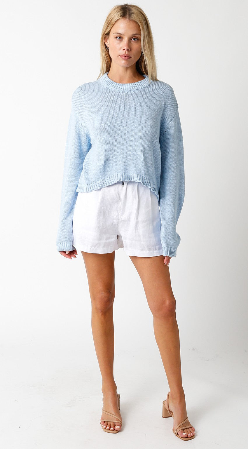 White Jolie Linen Shorts