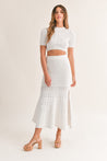 Off White Sweater Knit Crop Top & Maxi Skirt Set | Collective Request 