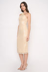 Cream Sequin Dress with Floral Detail | Collective Request 