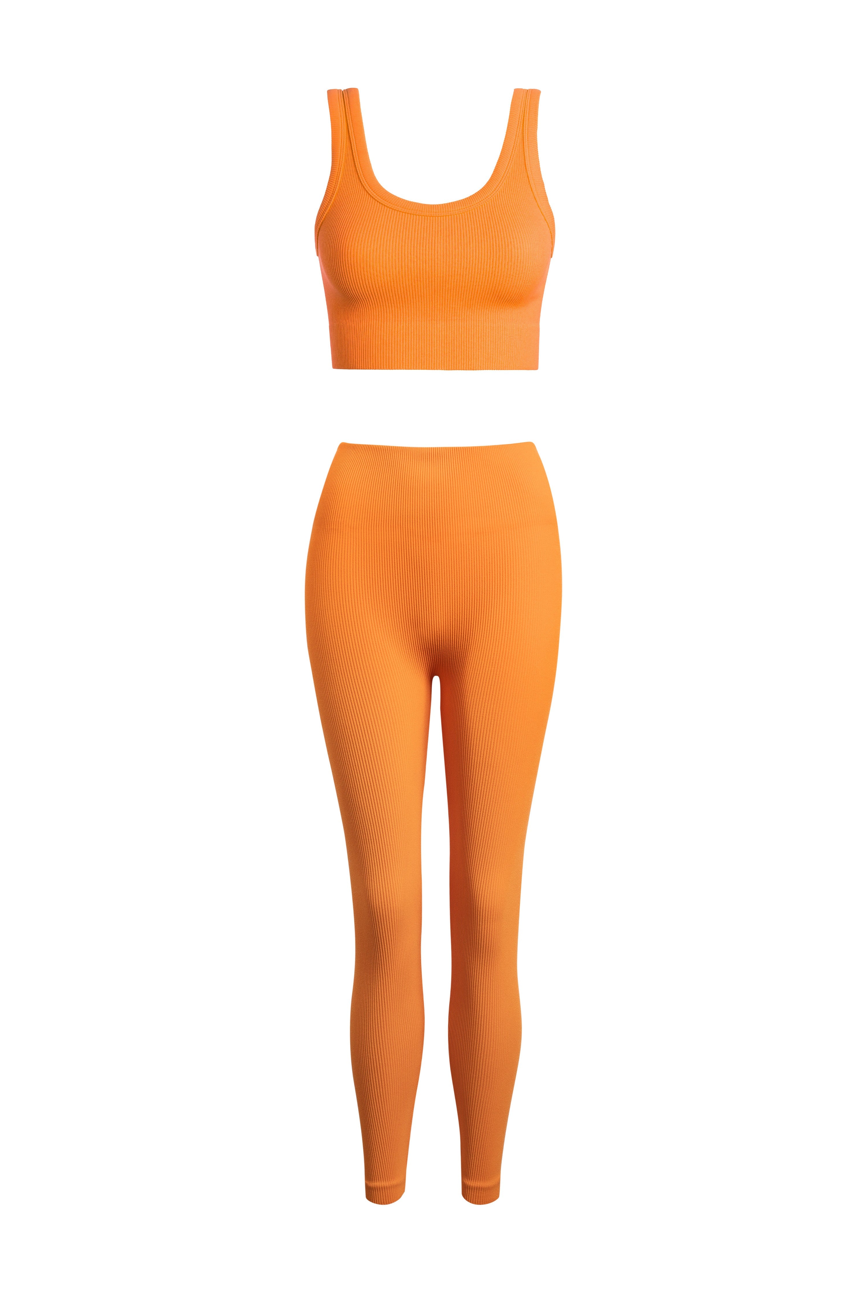 Orange Ribbed brami + ribbed legging SET | Collective Request 