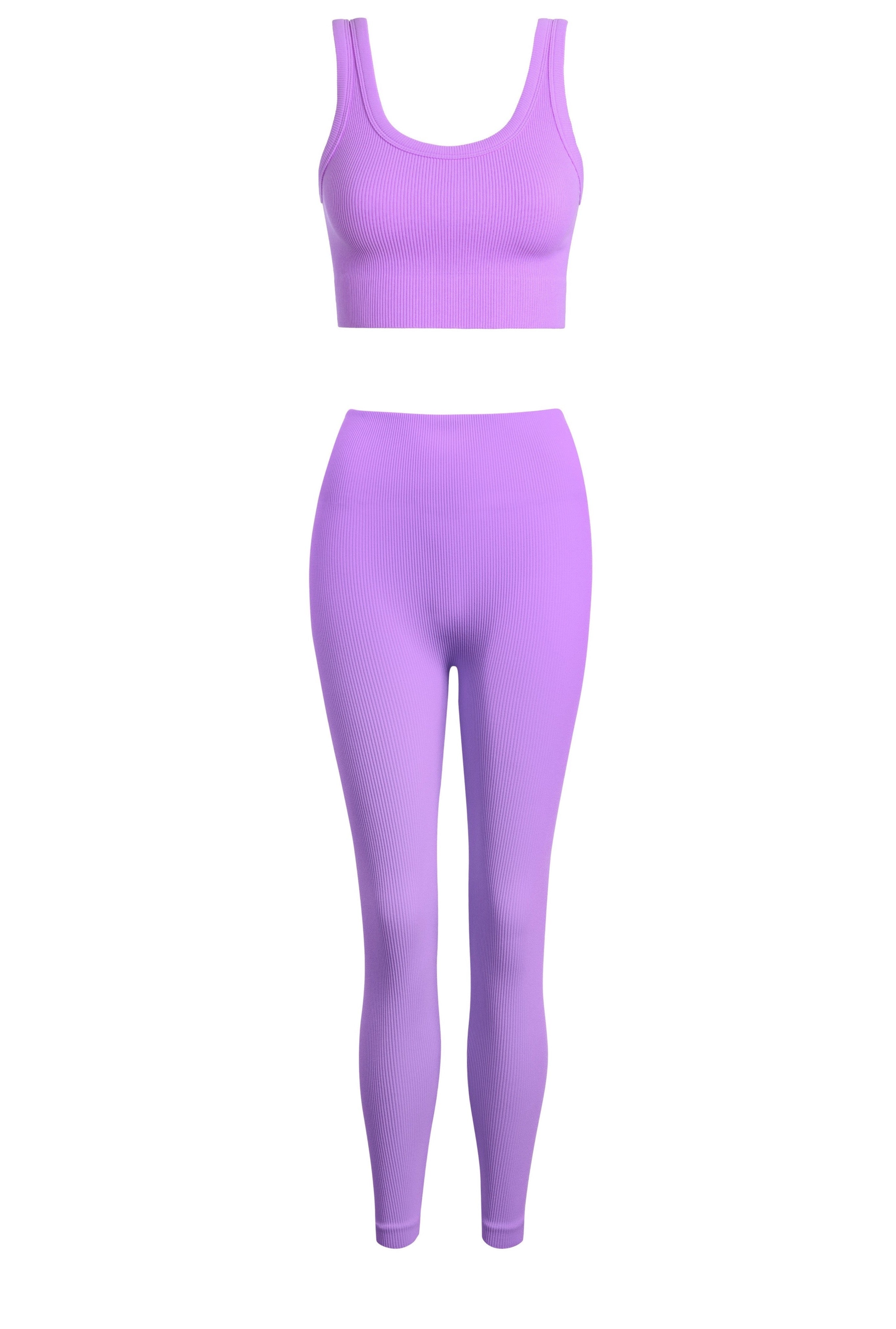 Lavender Ribbed brami + ribbed legging SET | Collective Request 