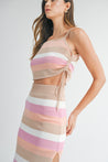 Color Block Striped Knit Top & Midi Skirt Set | Collective Request 