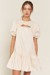 Cut Out Detailed Mini Dress Ivory | Collective Request 