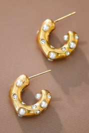Hoop Earrings with Pearls