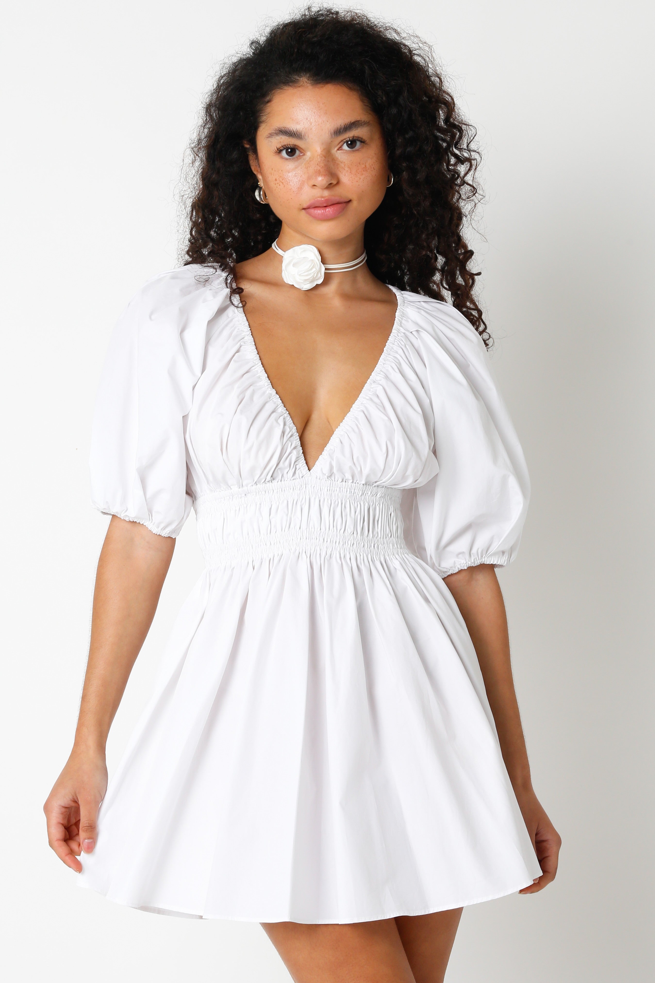 White Valerie Mini Dress | Collective Request 