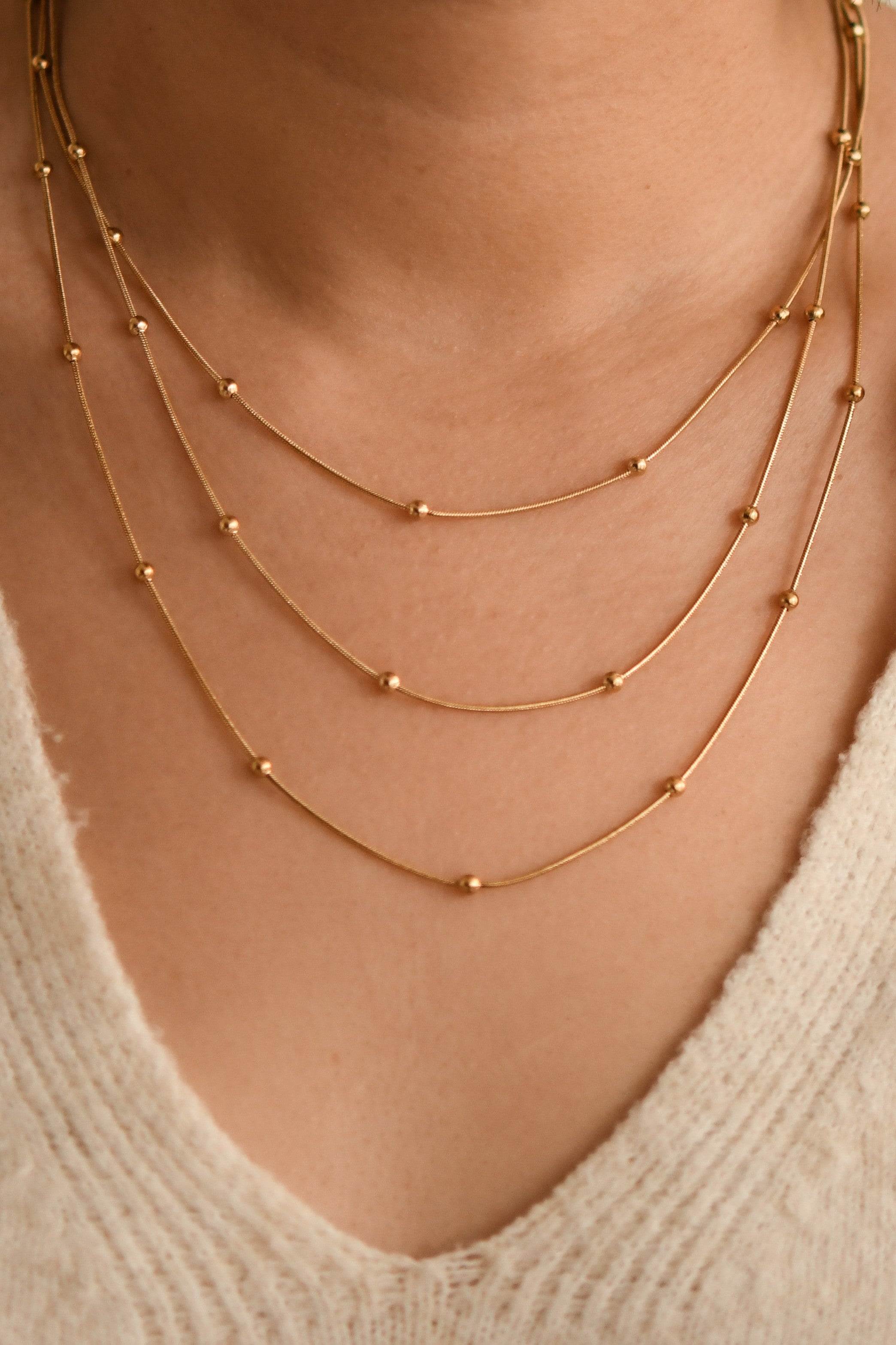 Multi Strand Stainless Steel Necklace