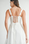 Poplin Bustier Back Lace Up Bodice Midi Dress | Collective Request 